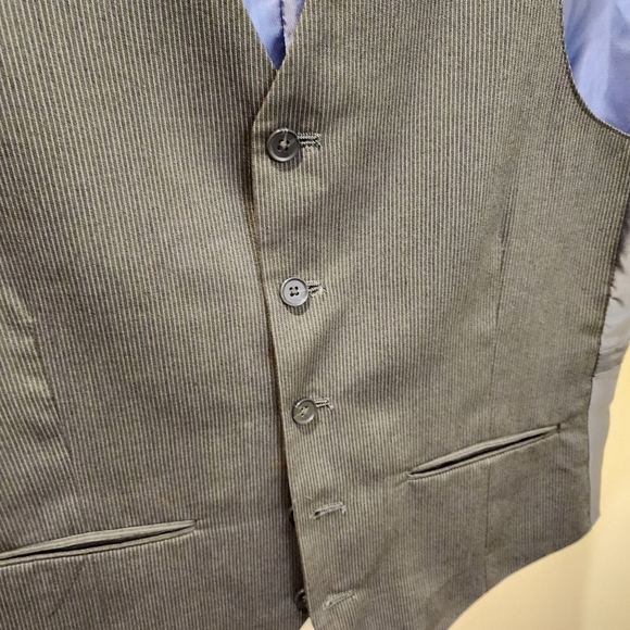 J. Ferrar Modern Fit Gray Stripes Vest size S - Picture 7 of 10